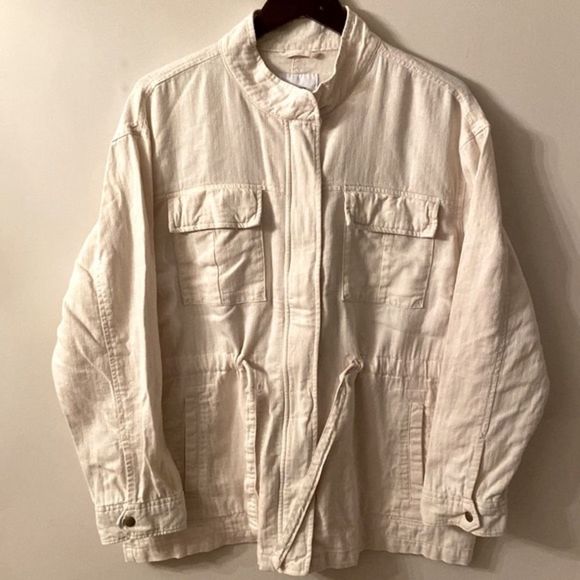 OLD NAVY Linen Blend Safari Utility Jacket - Picture 3 of 16